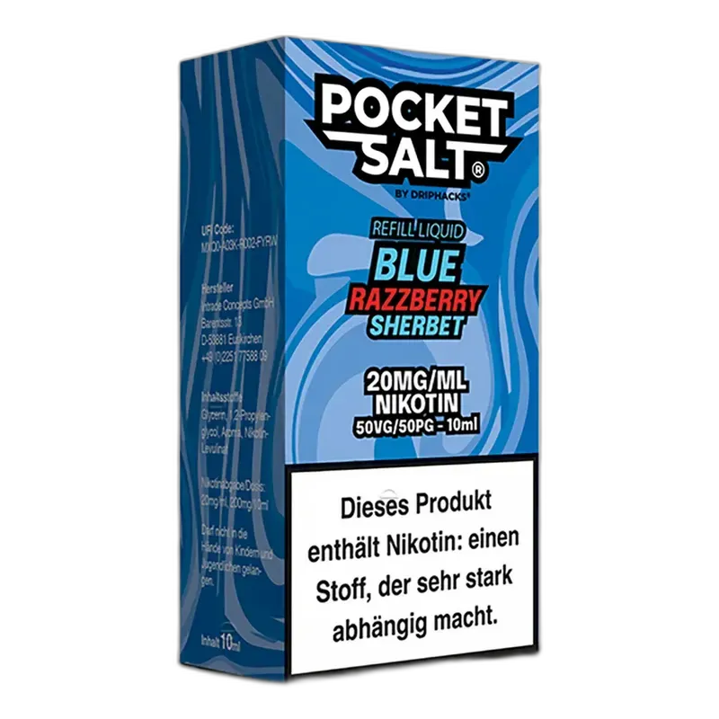 Pocket Salt Nikotinsalz - Blue Razzberry Sherbet - 10ml Liquid 20mg