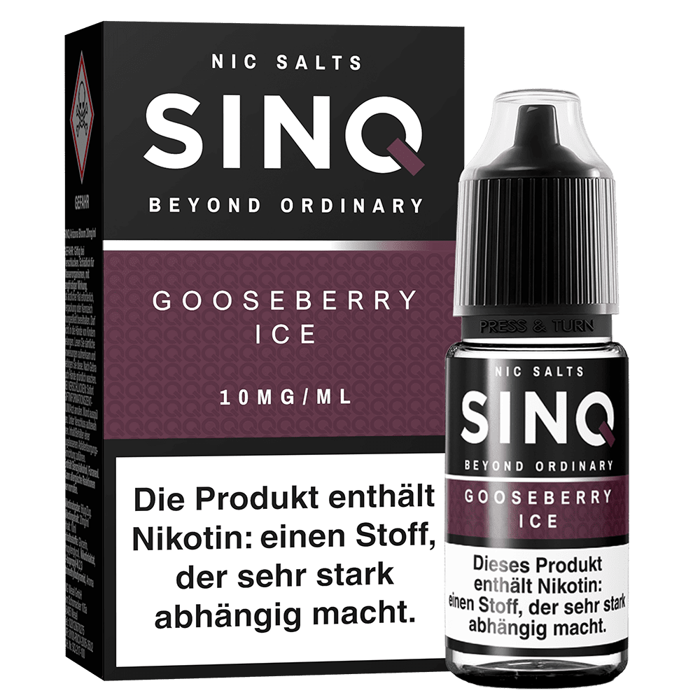 SINQ Nikotinsalz - Goosberry Ice - 10ml Liquid 10mg SINQ Nikotinsalz - Goosberry Ice - 10ml Liquid 10mg