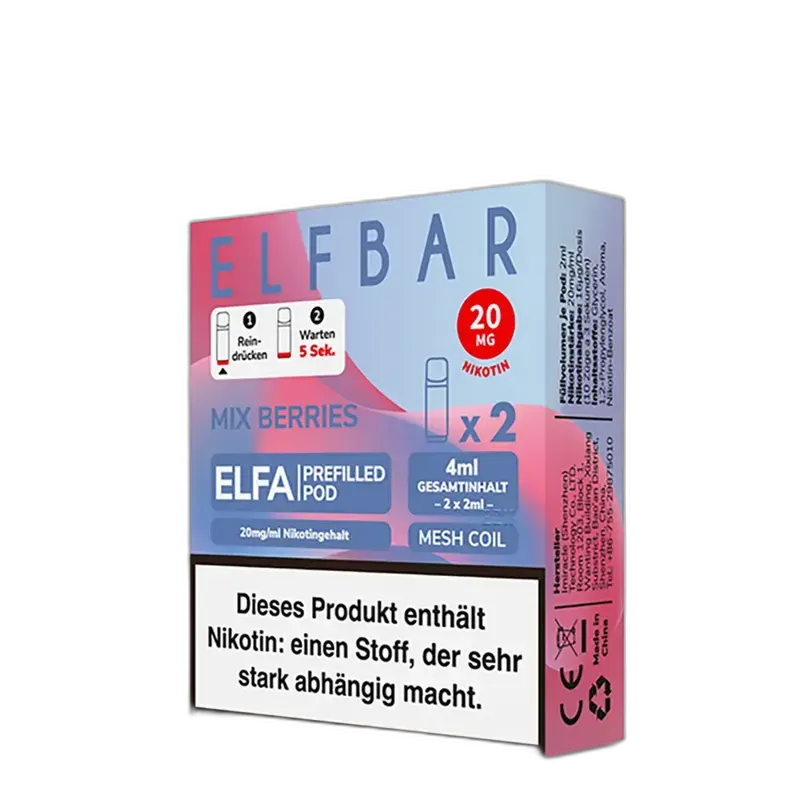 2x Elfbar Elfa Einweg Pod - Mix Berries - 20mg Nikotinsalz 2ml