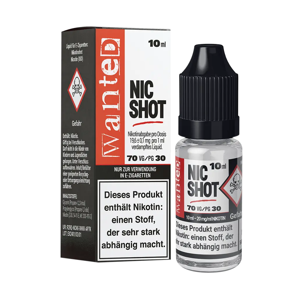 Wanted Shot 70/30 20mg/ml 10ml Wanted Shot 70/30 20mg/ml 10ml