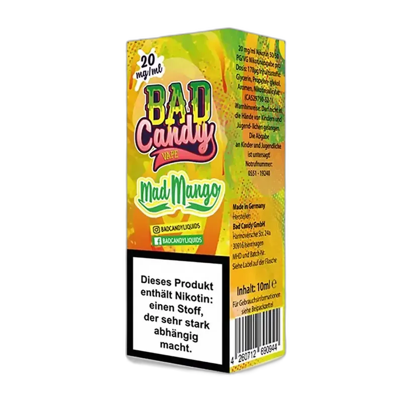 Bad Candy Nikotinsalz - Mad Mango - 10ml Liquid 20mg