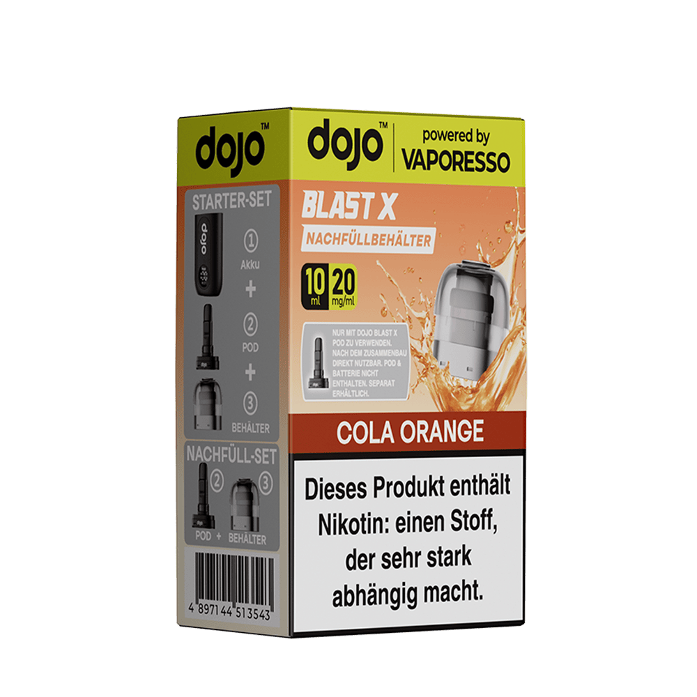 Vaporesso dojo Blast X Einweg Pod - Cola Orange - 20mg Nikotinsalz 10ml