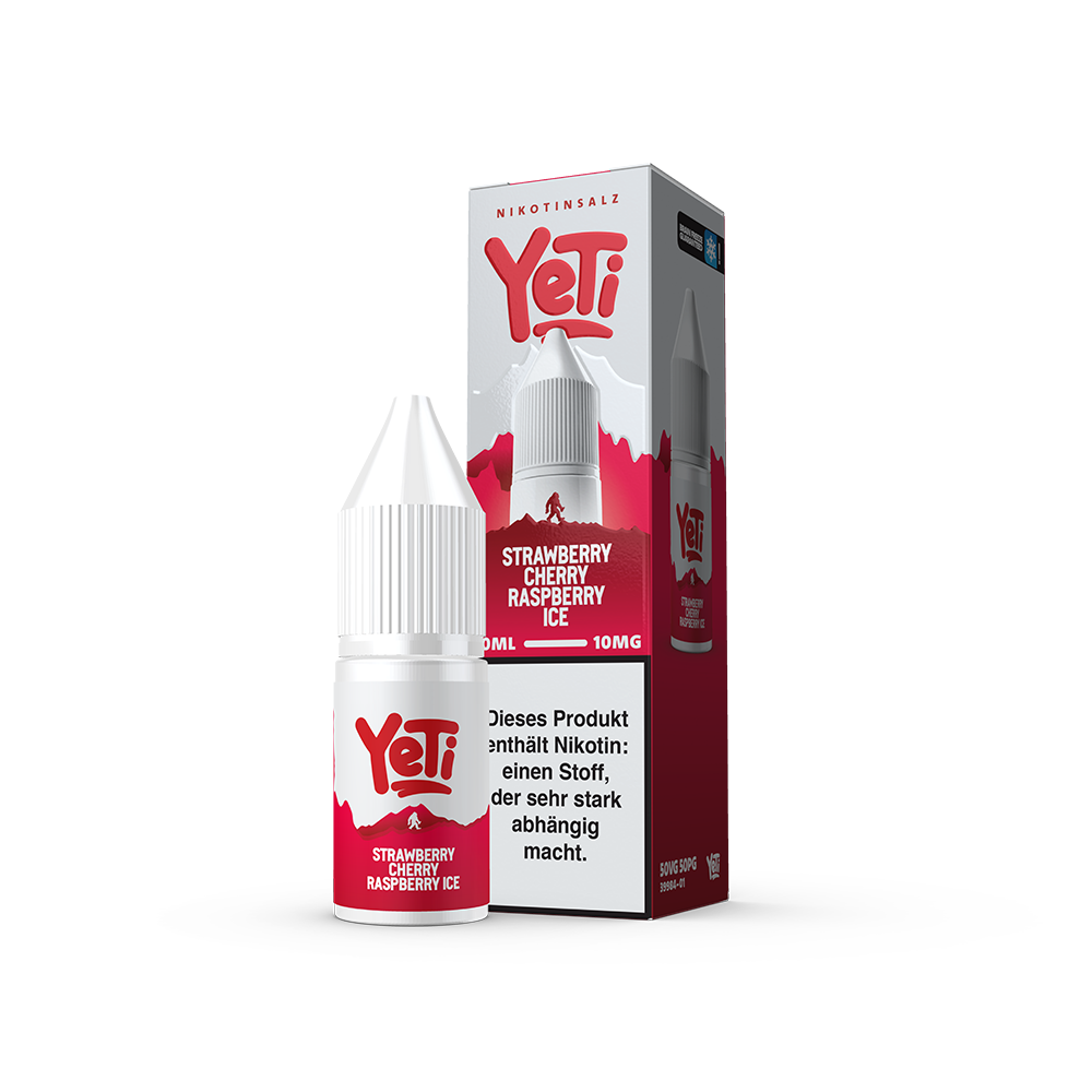 Yeti Summit Nikotinsalz - Strawberry Cherry Raspberry Ice - Overdosed 10ml Liquid 10mg