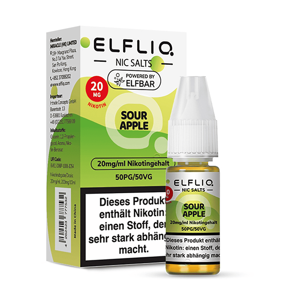 Elfliq by Elfbar Nikotinsalz - Sour Apple - Liquid 20mg 10ml