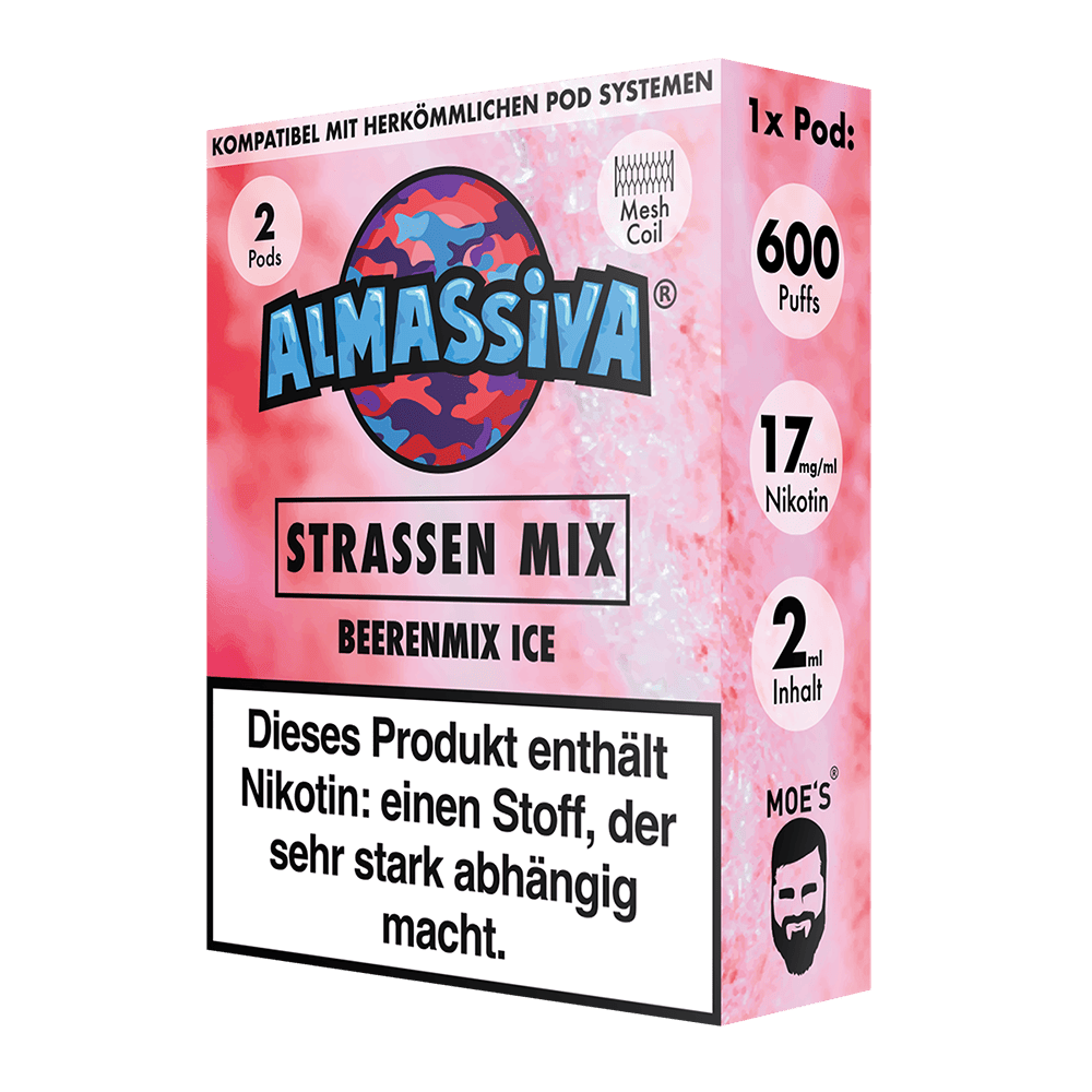2x Almassiva Einweg Pod - Strassen Mix - 17mg 2ml
