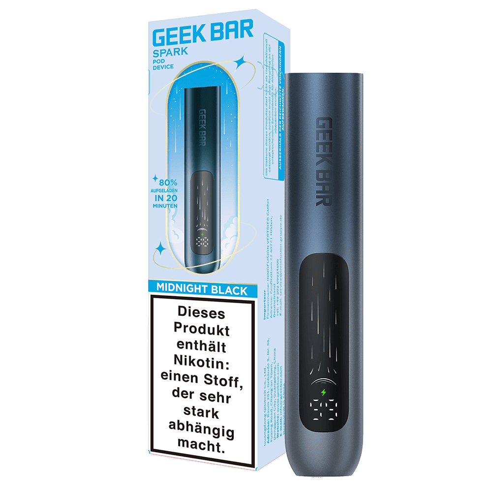 Geek Bar Spark Gerät Midnight Black Verpackung