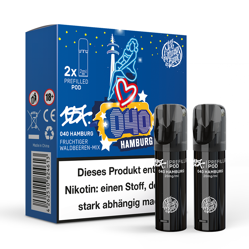 2x 187 Strassenbande Einweg Pod - 040 Hamburg - 20mg Nikotinsalz 2ml