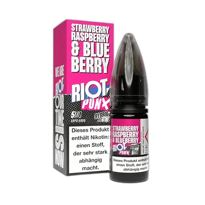 Riot Squad Hybrid Nikotinsalz - PUNX Strawberry, Raspberry & Blueberry - 5mg 10ml
