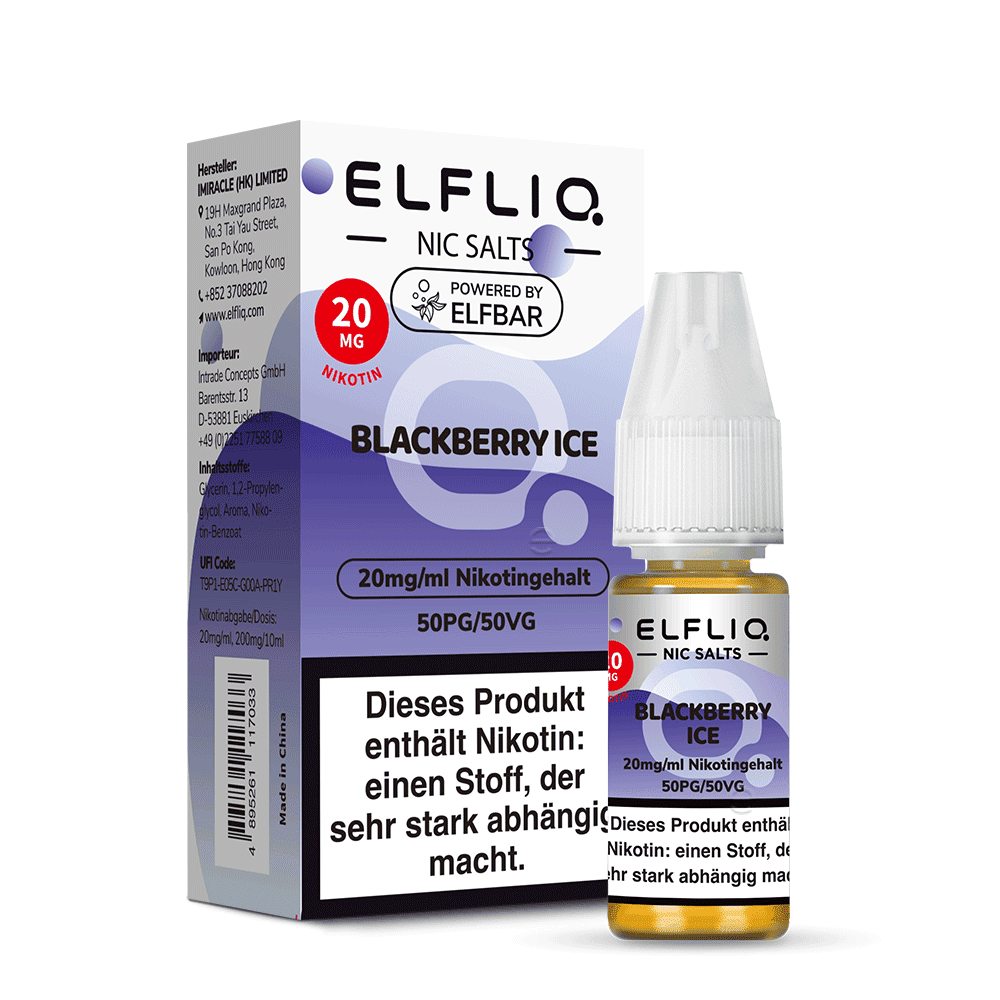 Elfliq by Elfbar Nikotinsalz - Blackberry Ice - Liquid 20mg 10ml