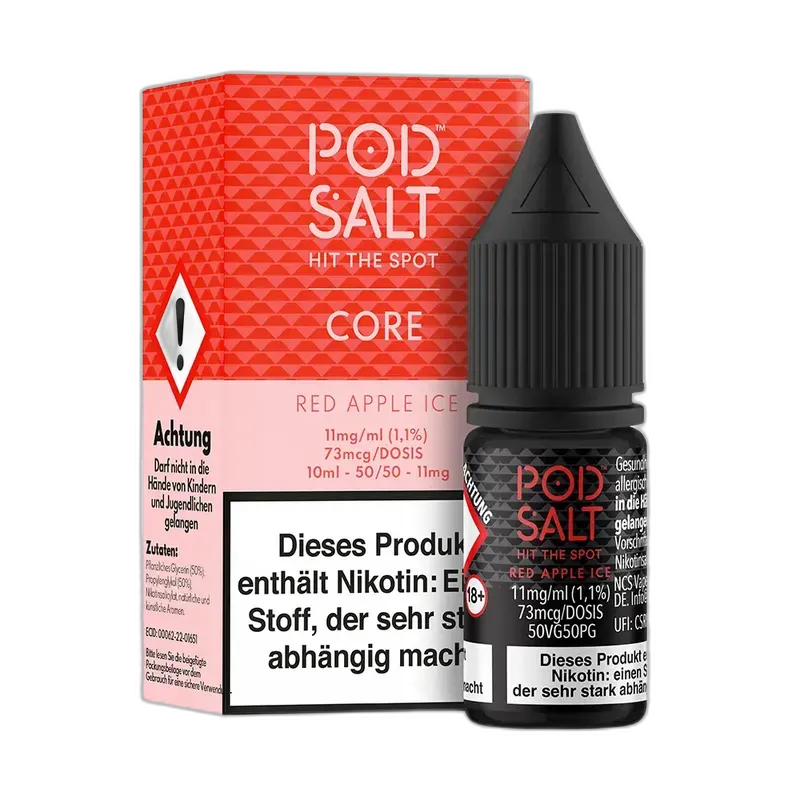 Pod Salt Core Nikotinsalz - Red Apple Ice - 10ml Liquid 11mg
