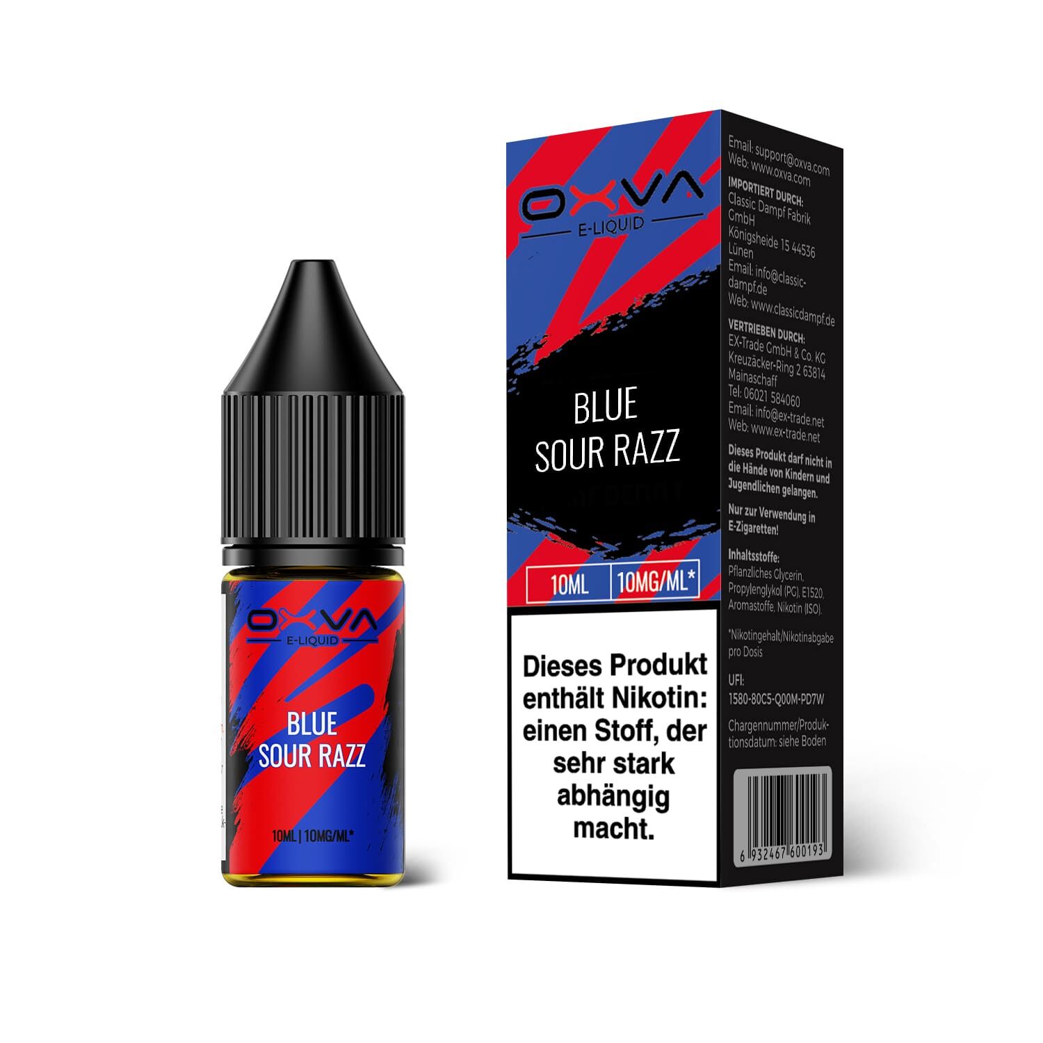 Oxva E-Liquid Nikotinsalz - Blue Sour Razz - 10ml Liquid 10mg Oxva E-Liquid Nikotinsalz - Blue Sour Razz - 10ml Liquid 10mg