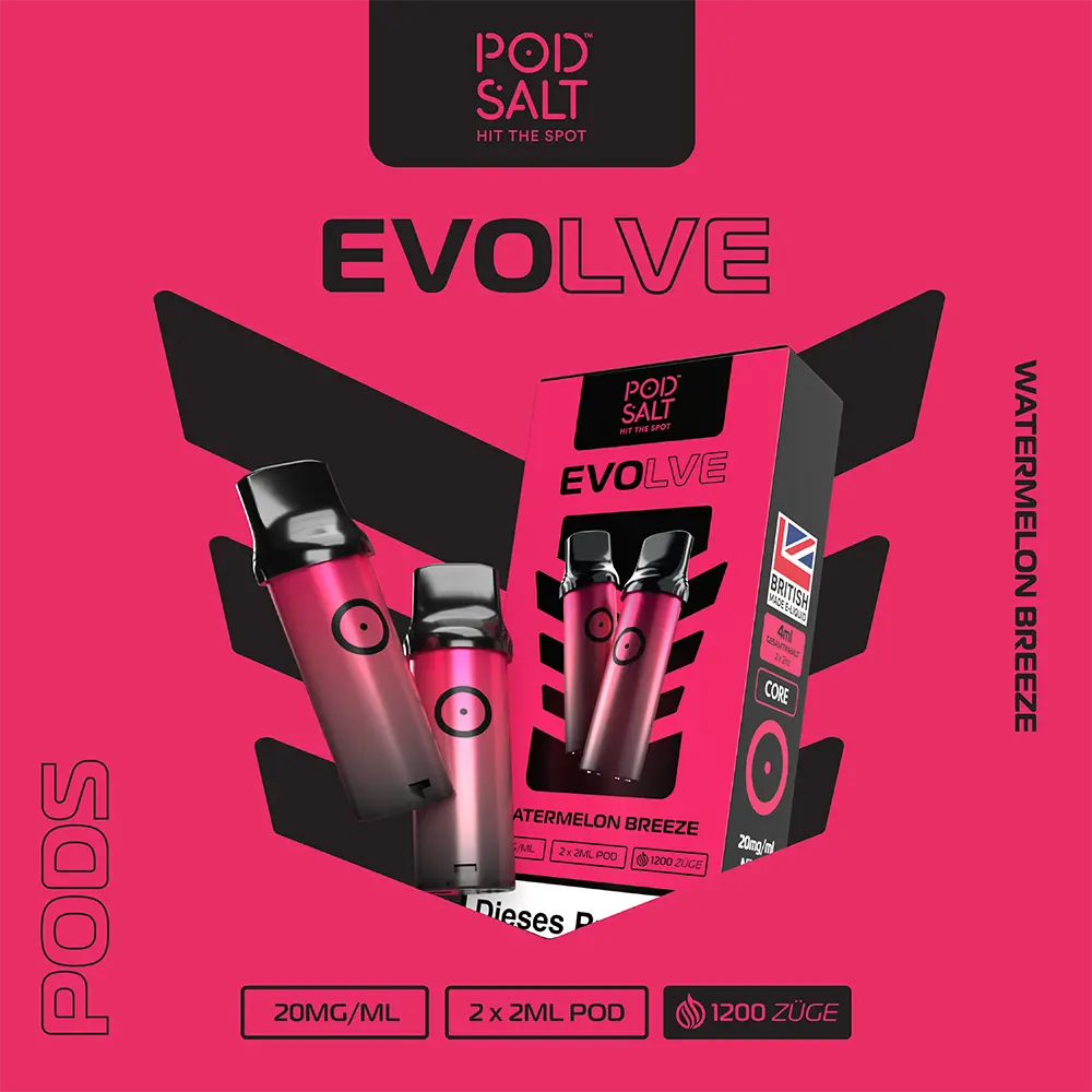 2x Pod Salt Evolve Einweg Pod - Watermelon Breeze - 20mg Nikotinsalz 2ml