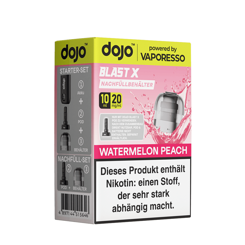 Vaporesso dojo Blast X Einweg Pod - Watermelon Peach - 20mg Nikotinsalz 10ml