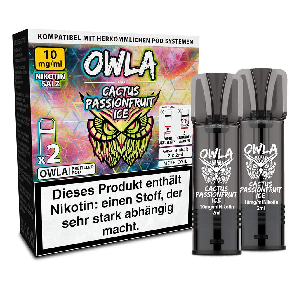 2x OWLA Einweg Pod - Cactus Passionfruit Ice - 10mg Nikotinsalz 2ml