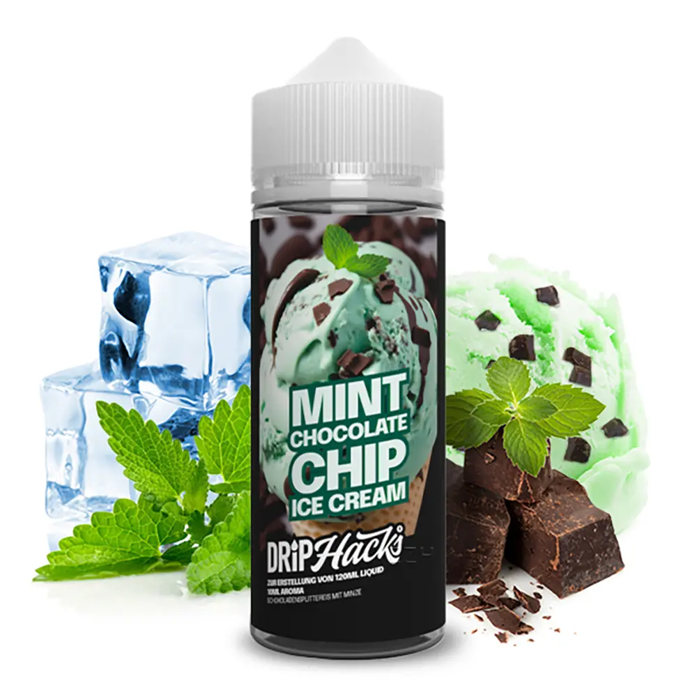 Drip Hacks Longfill - Mint Chocolate Ice Cream - 10ml Aroma in 120ml Flasche