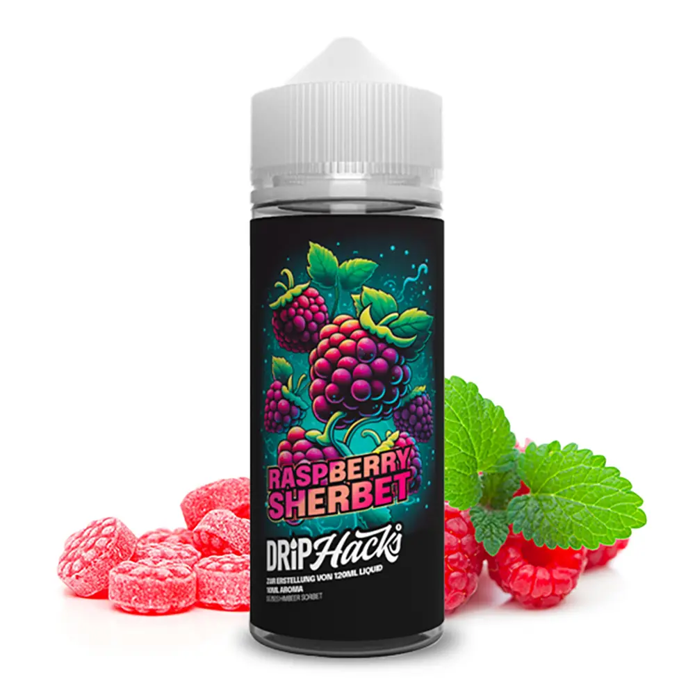 Drip Hacks Longfill - Raspberry Sherbet - 10ml Aroma in 120ml Flasche
