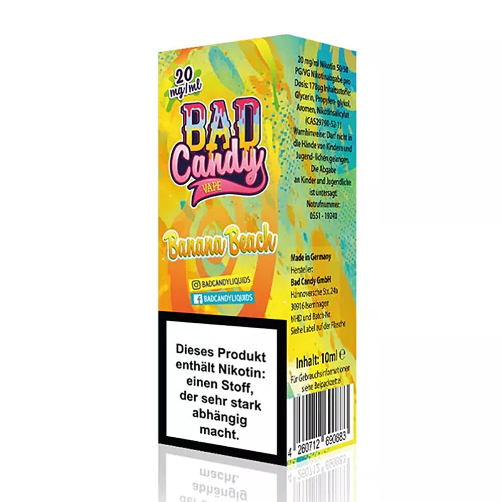 Bad Candy Nikotinsalz - Banana Beach - 10ml Liquid 20mg