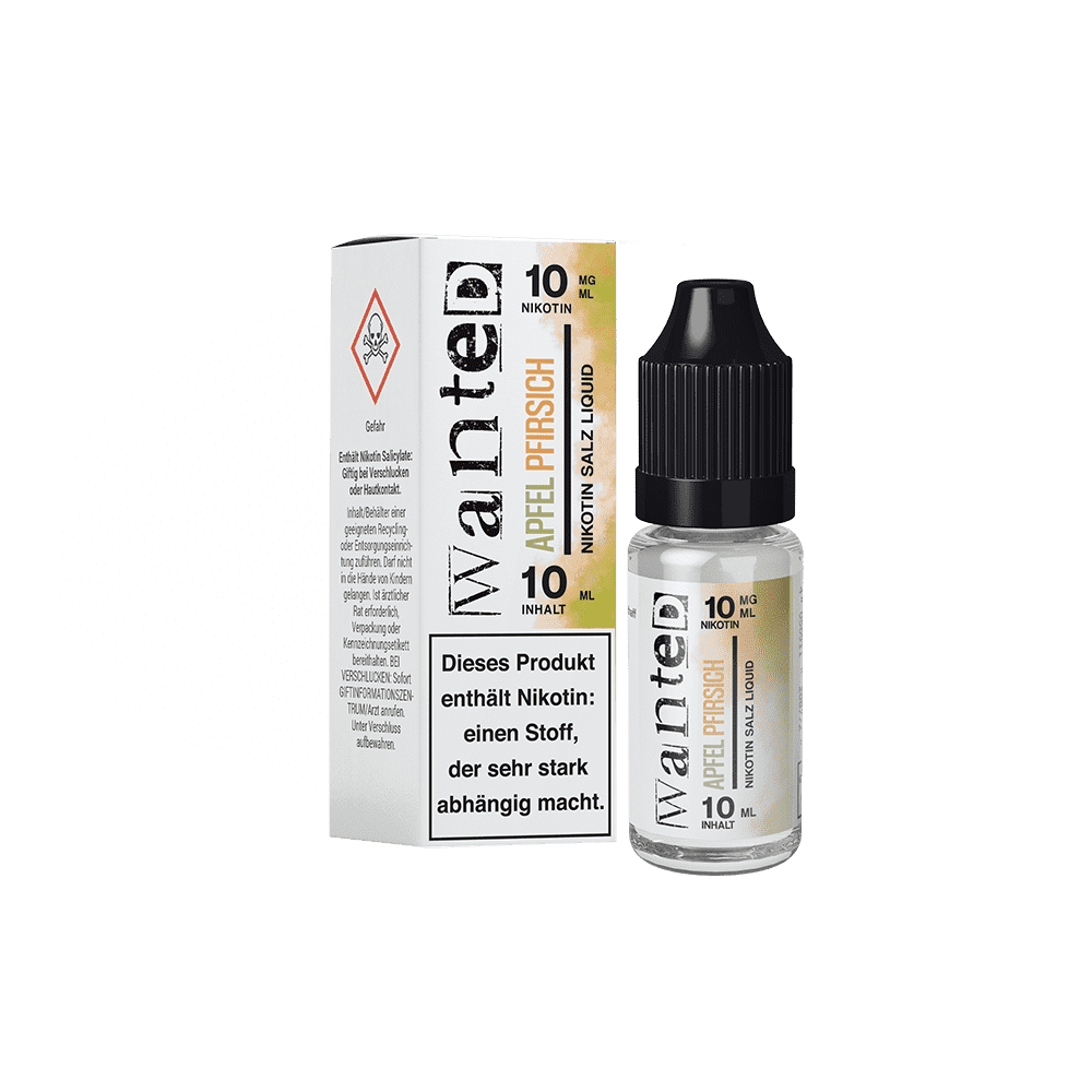 Wanted Nikotinsalz - Apfel Pfirsich - Overdosed 10ml Liquid 10mg