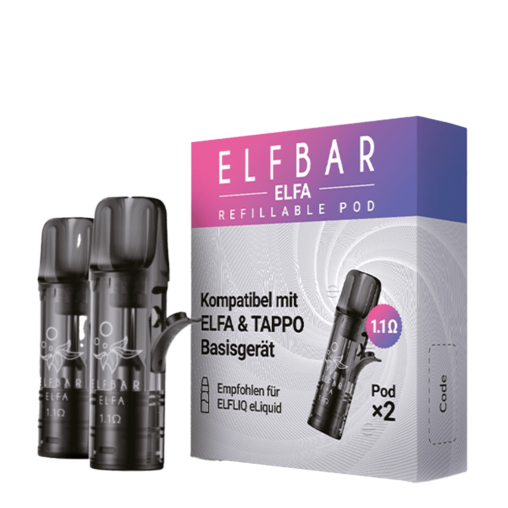 2x Elfbar Elfa Refillable Pod 1,1 Ohm