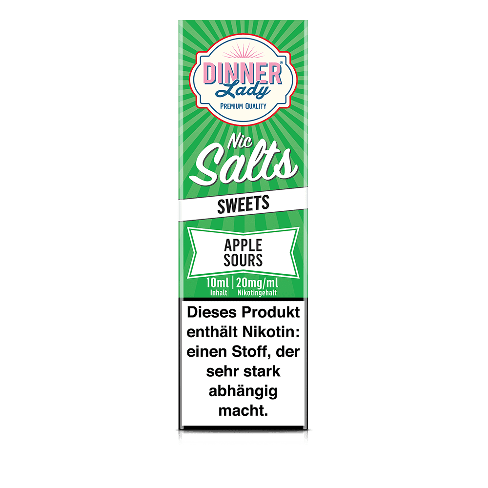 Dinner Lady Nikotinsalz - Apple Sours - 50/50 10ml Liquid 20mg