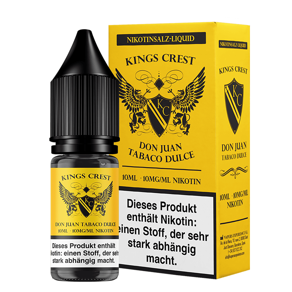 Kings Crest Nikotinsalz - Don Juan Tobaco Dulce - 10ml Liquid 10mg Kings Crest Nikotinsalz - Don Juan Tobaco Dulce - 10ml Liquid 10mg