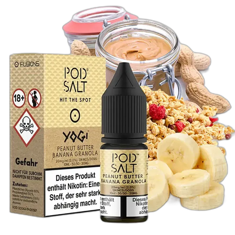 Pod Salt Fusion - Peanut Butter Banana Granola - 10ml Liquid 20mg Nikotinsalz