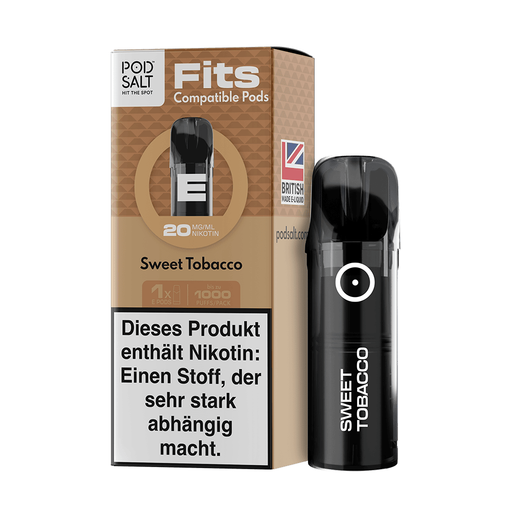 3x Pod Salt Fits Pods Einweg Pod - Sweet Tobacco - 20mg Nikotinsalz 2ml