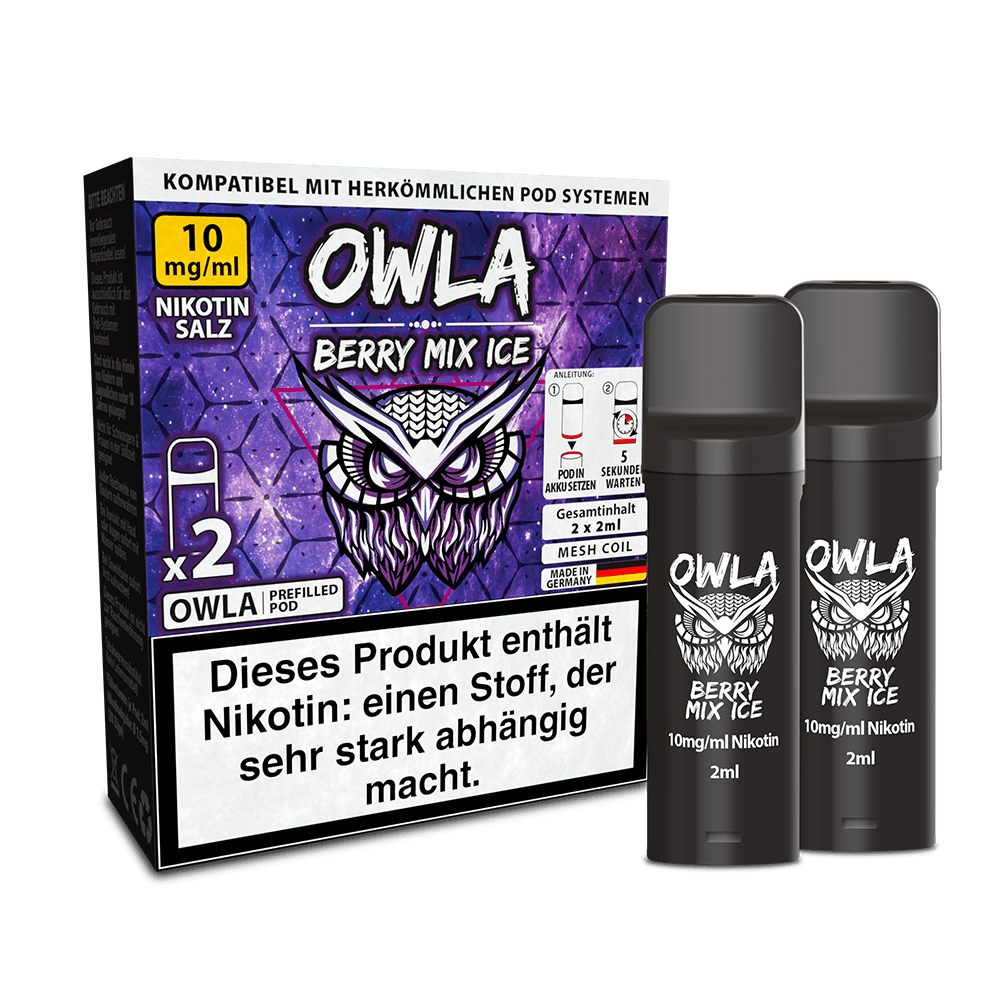 2x OWLA Einweg Pod - Berry Mix Ice - 10mg Nikotinsalz 2ml
