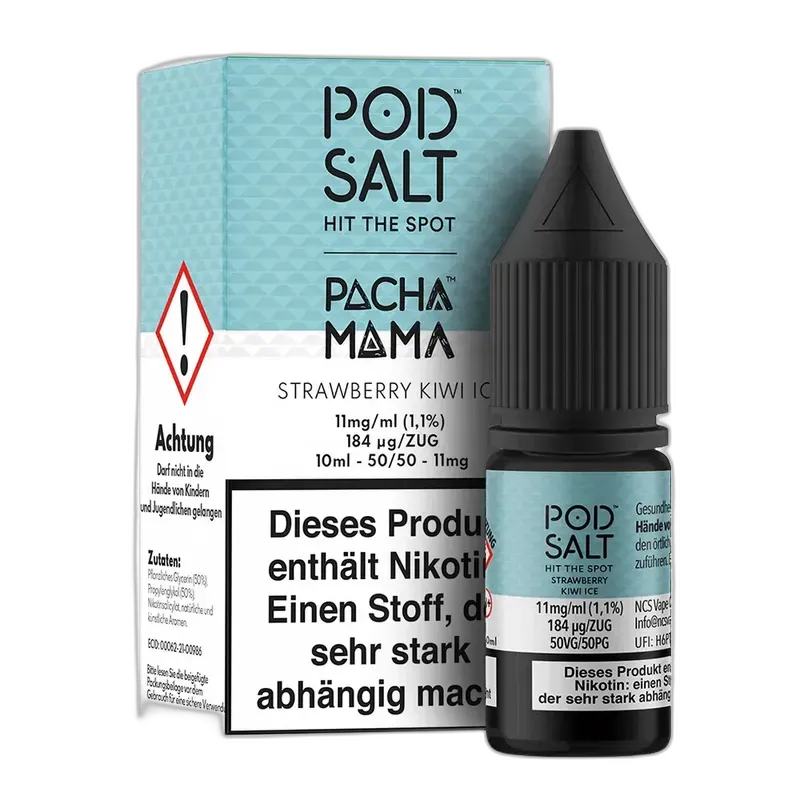 Pod Salt Fusion - Strawberry Kiwi Ice - 10ml Liquid 11mg Nikotinsalz