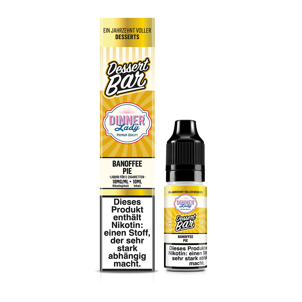 Dinner Lady Nikotinsalz - Banoffee Pie - 50/50 10ml Liquid 10mg Dinner Lady Nikotinsalz - Banoffee Pie - 50/50 10ml Liquid 10mg