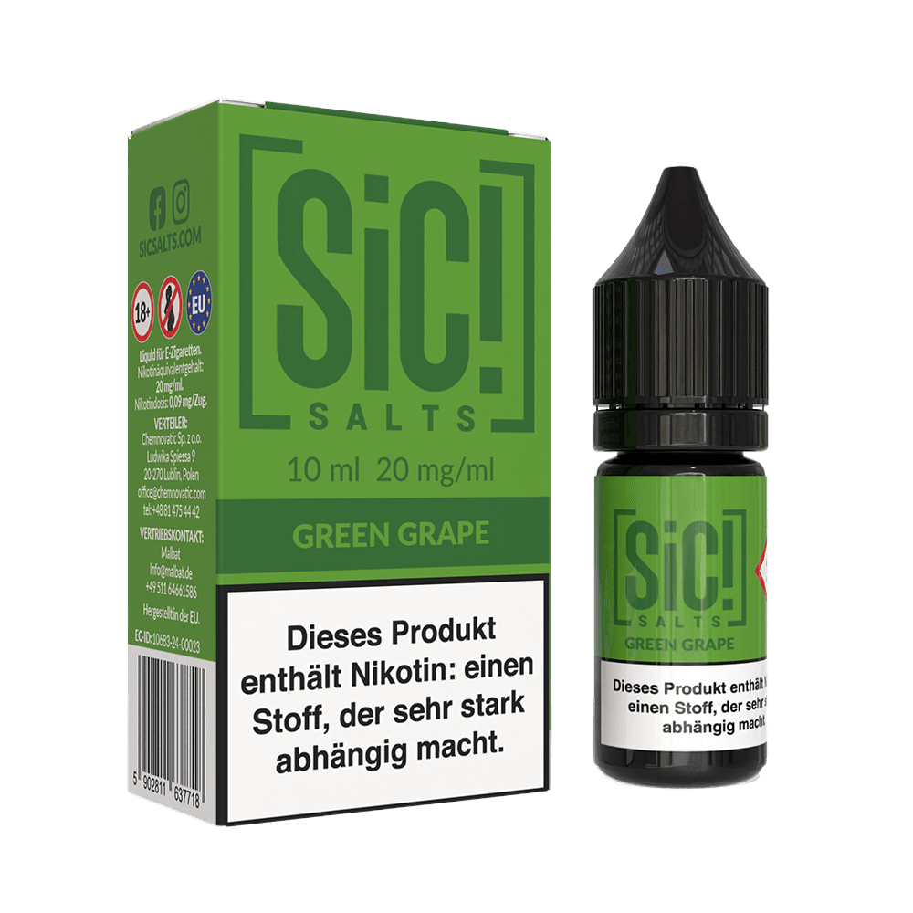 SIC Nikotinsalz - Green Grape Ice -10ml Liquid 20mg