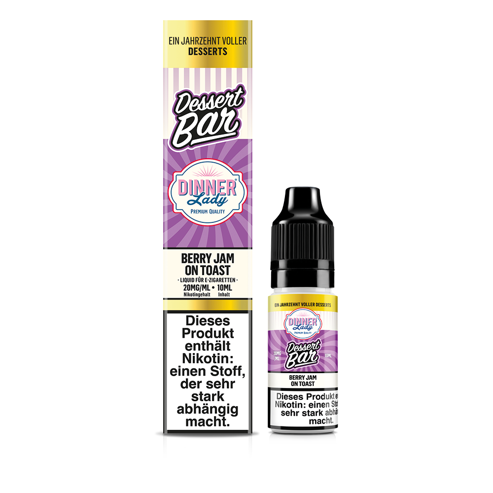 Dinner Lady Nikotinsalz - Berry Jam on Toast - 50/50 10ml Liquid 20mg Dinner Lady Nikotinsalz - Berry Jam on Toast - 50/50 10ml Liquid 20mg