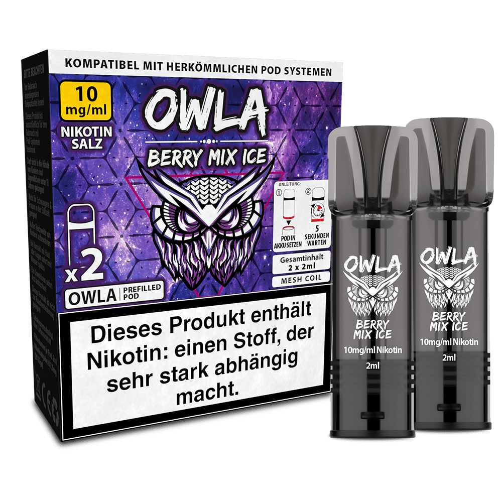2x OWLA Einweg Pod - Berry Mix Ice - 10mg Nikotinsalz 2ml