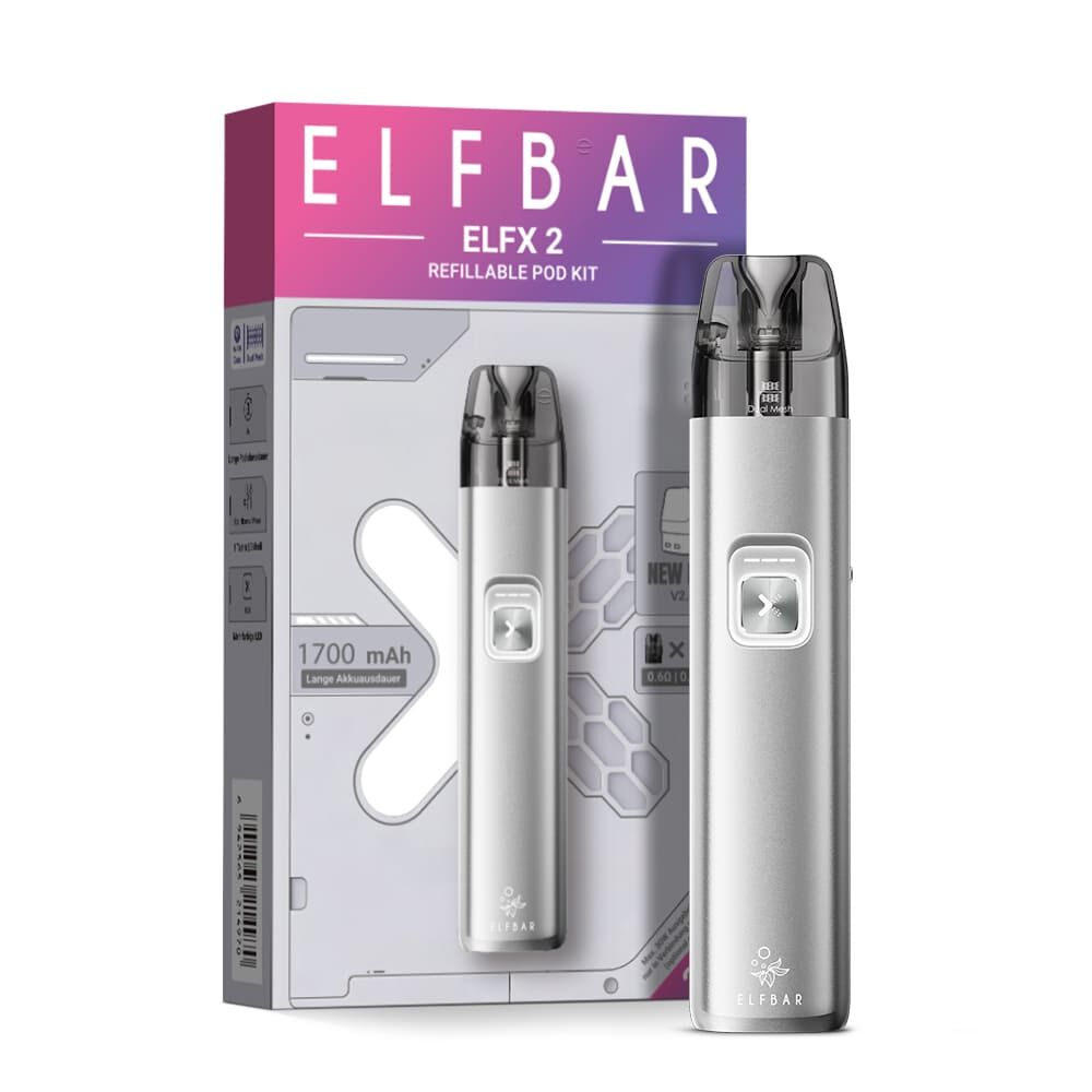Elfbar ELFX 2 Titanium Silver Verpackung