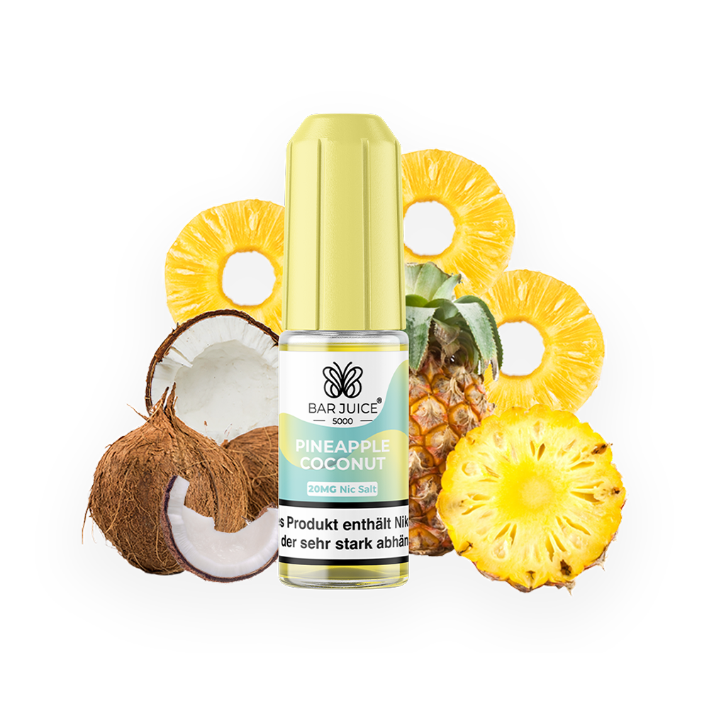 Bar Juice 5000 Nikotinsalz - Pineapple Coconut - Liquid 20mg 10ml Bar Juice 5000 Nikotinsalz - Pineapple Coconut - Liquid 20mg 10ml