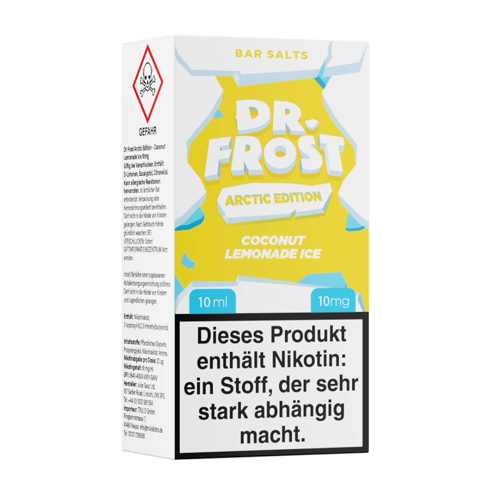 Dr. Frost Nikotinsalz - Coconut Lemonade Ice - Liquid 10mg 10ml Flasche