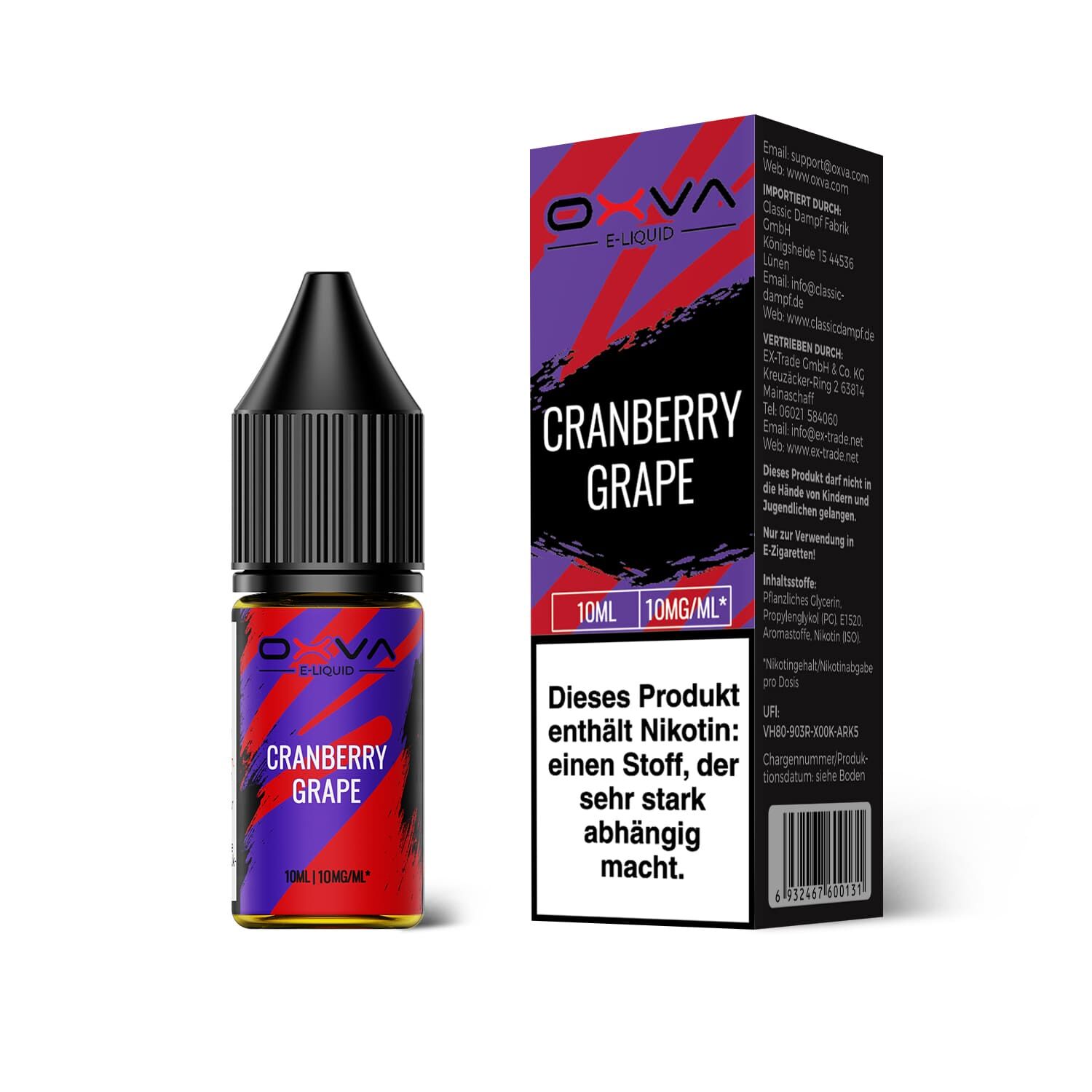 Oxva E-Liquid Nikotinsalz - Cranberry Grape - 10ml Liquid 10mg