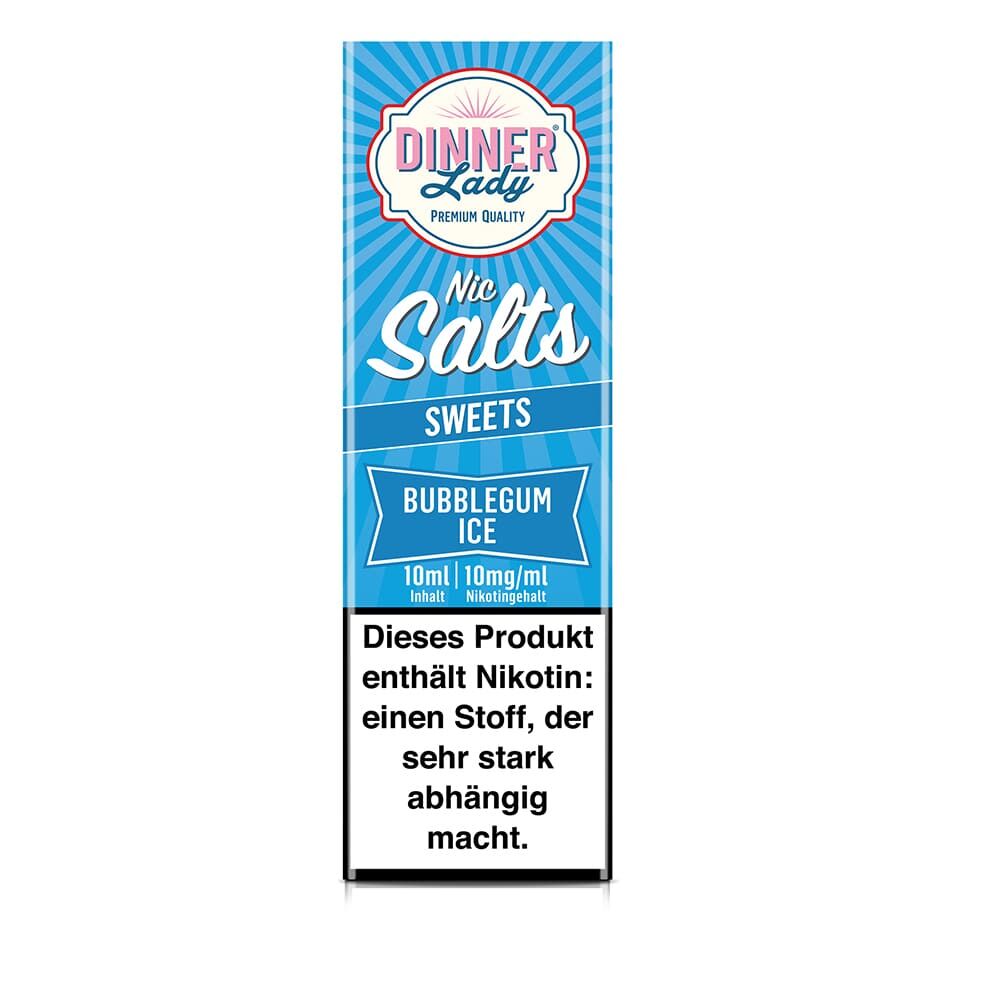 Dinner Lady Nikotinsalz - Bubblegum Ice - 50/50 10ml Liquid 10mg