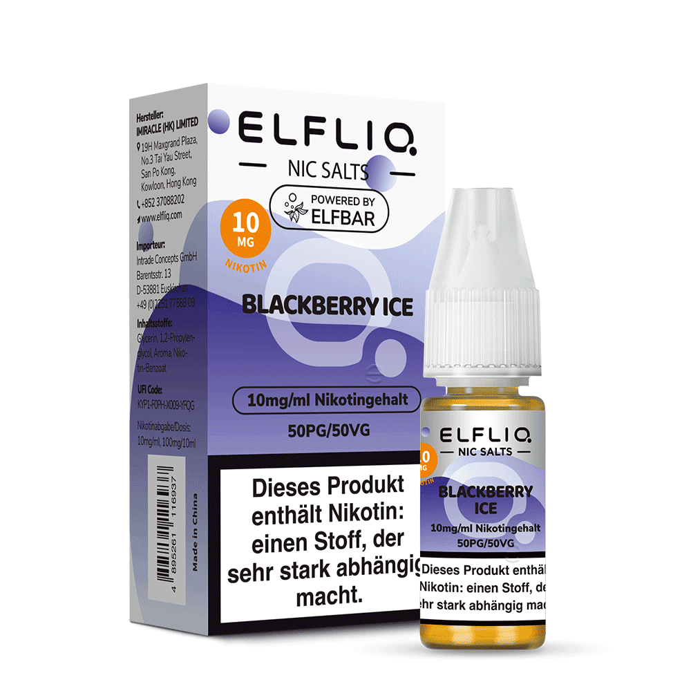 Elfliq by Elfbar Nikotinsalz - Blackberry Ice - Liquid 10mg 10ml