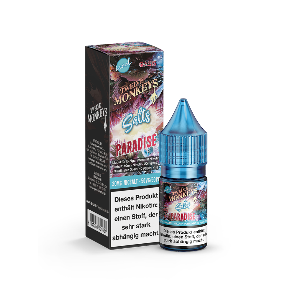 Twelve Monkeys Nikotinsalz - Paradise - 10ml Liquid 20mg Twelve Monkeys Nikotinsalz - Paradise - 10ml Liquid 20mg