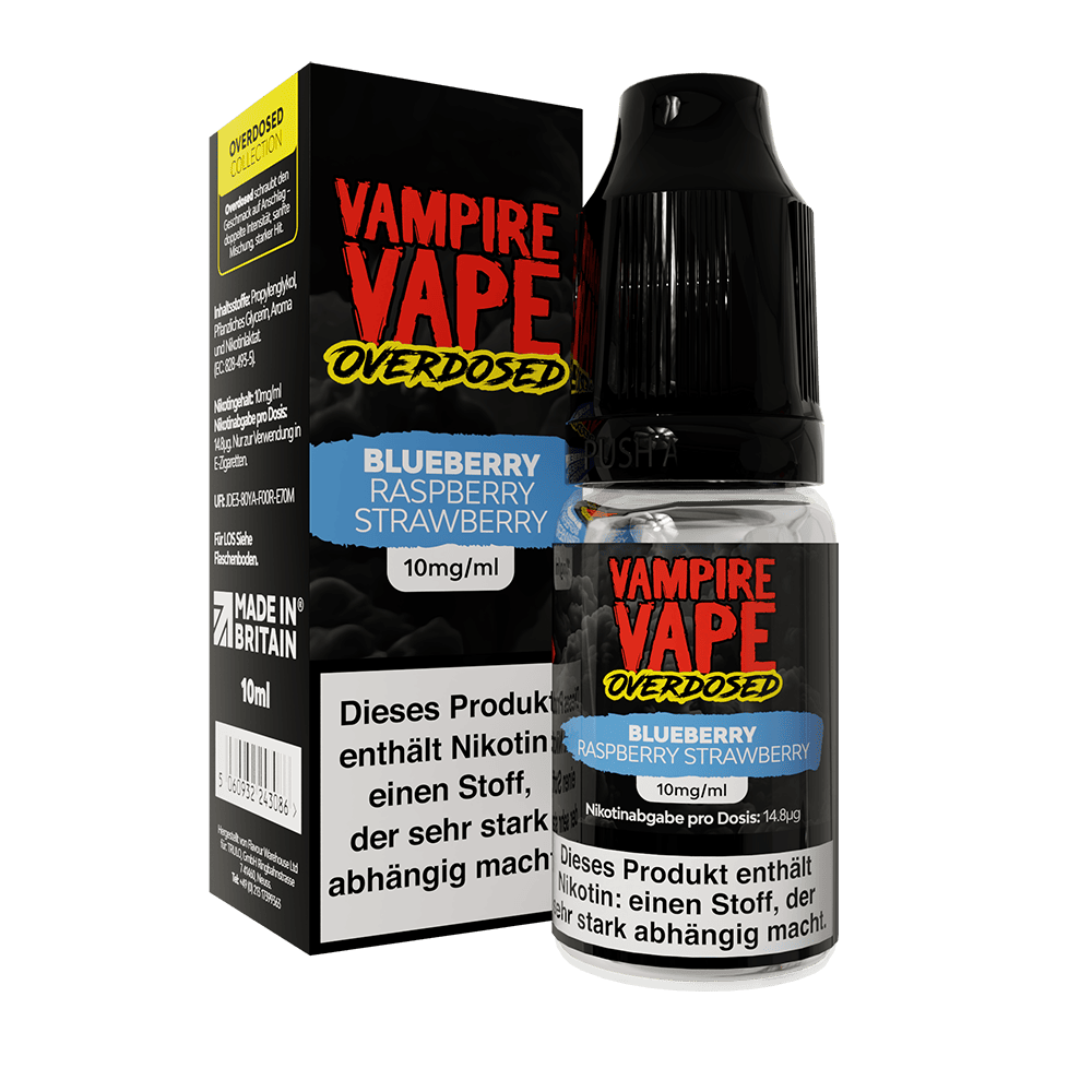Vampire Vape Nikotinsalz - Blueberry Raspberry Strawberry - Liquid 10mg 10ml