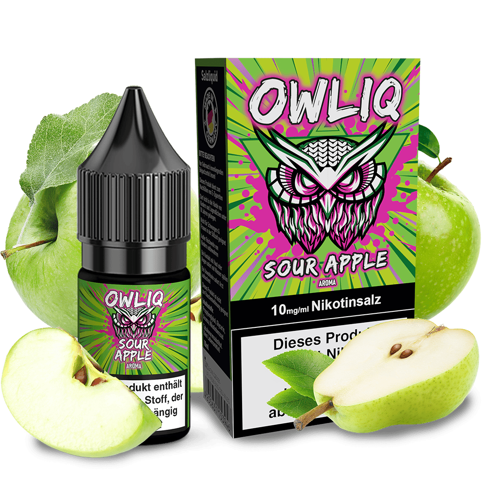 OWLIQ Nikotinsalz - Sour Apple - 10ml Liquid 10mg OWLIQ Nikotinsalz - Sour Apple - 10ml Liquid 10mg