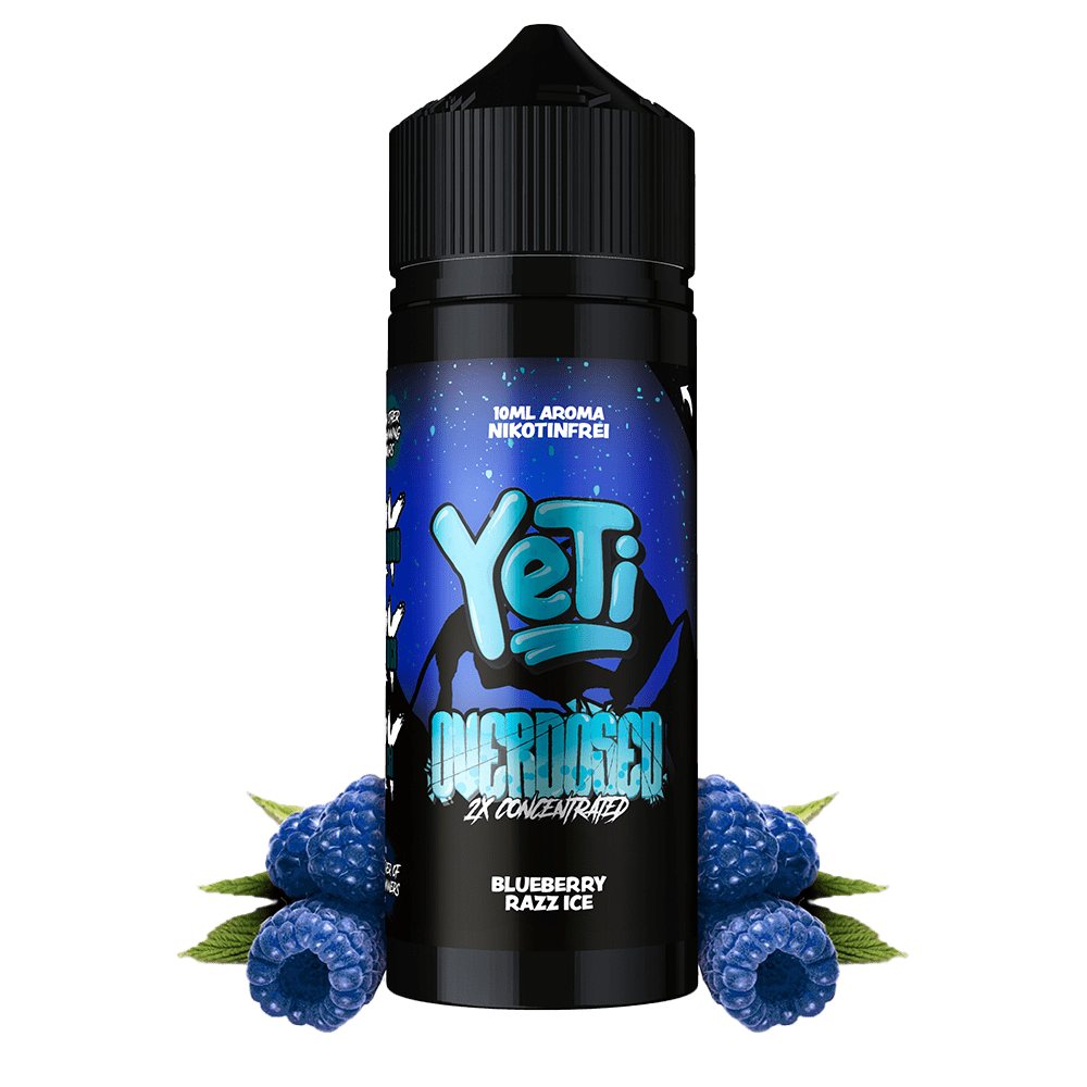 Yeti Longfill - Blueberry Razz Ice - Overdosed 10ml Aroma in 120ml Flasche
