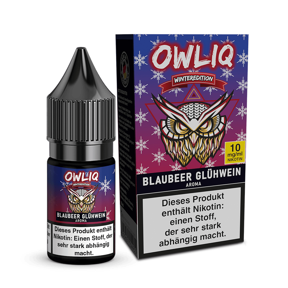OWLIQ Nikotinsalz Weihnachtsedition - Blaubeer Glühwein - 10ml Liquid 10mg