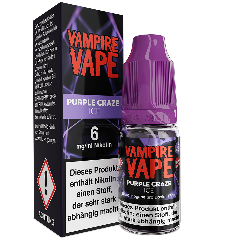 Vampire Vape Liquid - Purple Craze Ice - 10ml 6mg