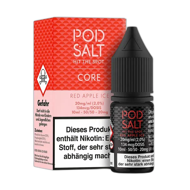 Pod Salt Core Nikotinsalz - Red Apple Ice - 10ml Liquid 20mg