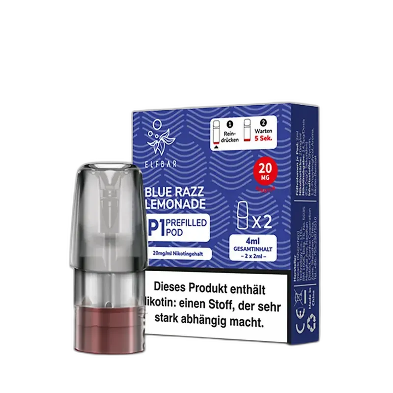 2x Elfbar Mate 500 Einweg P1 Pod - Blue Razz Lemonade - 20mg Nikotinsalz 2ml