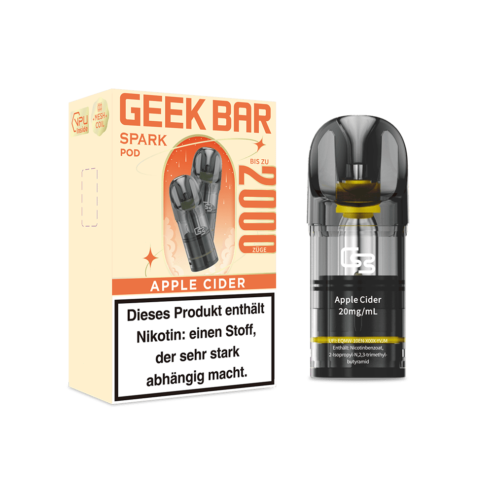 2x Geek Bar Spark Pod - Apple Cider - 20mg Nikotinsalz 2ml