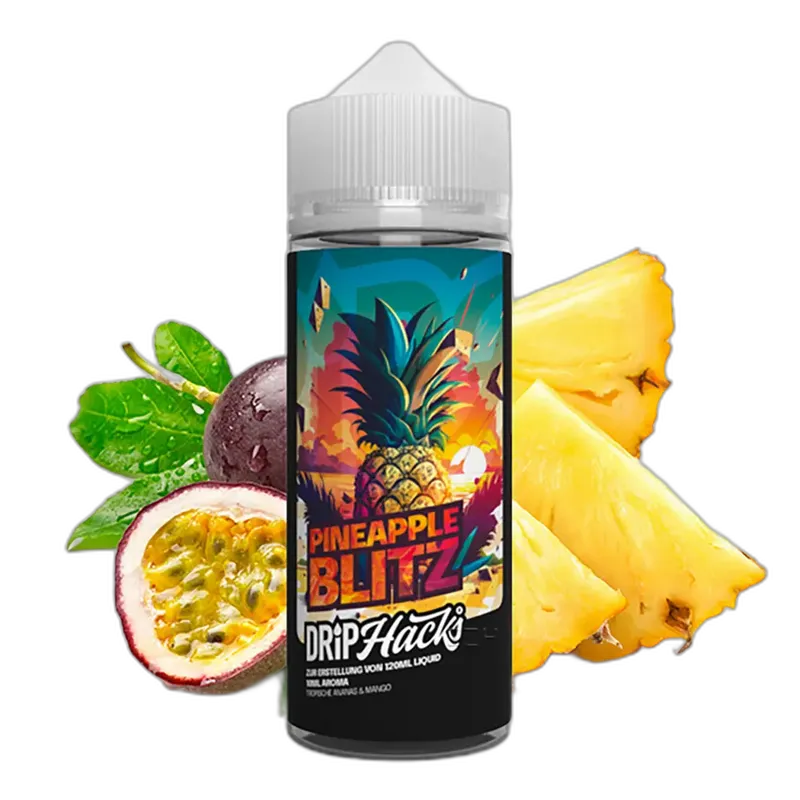 Drip Hacks Longfill - Pineapple Blitz - 10ml Aroma in 120ml Flasche