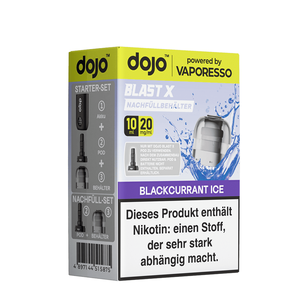 Vaporesso dojo Blast X Einweg Pod - Blackcurrant Ice - 20mg Nikotinsalz 10ml
